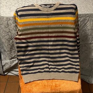 Tommy Hilfiger Men’s Multicolor Striped Crewneck Sweater